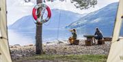 utsikt fra telt mot Tinnsjøen